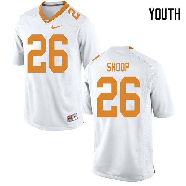 Youth #26 Jay Shoop Tennessee Volunteers College Football Jerseys Sale-White - Click Image to Close